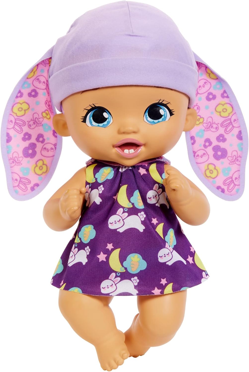 My Garden Baby HGC12 - Zahnputzspass Hasen-Baby Puppe - Lavendel (30 cm) mit 3 Zubehörteilen und 2-i