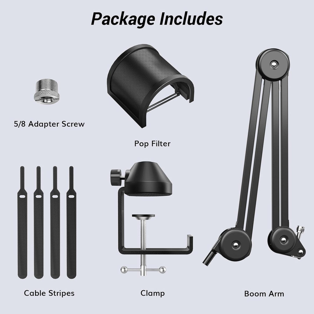 TONOR Mikrofonarm hoher Kompatibilität, Boom Arm, Mikrofon Ständer, einstellbarer Microphone Stand m