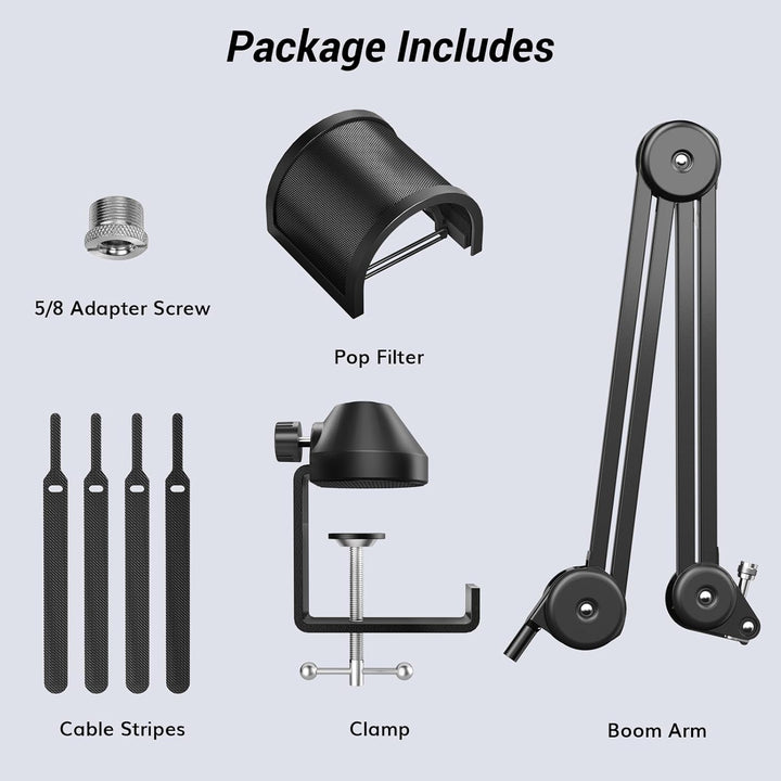 TONOR Mikrofonarm hoher Kompatibilität, Boom Arm, Mikrofon Ständer, einstellbarer Microphone Stand m