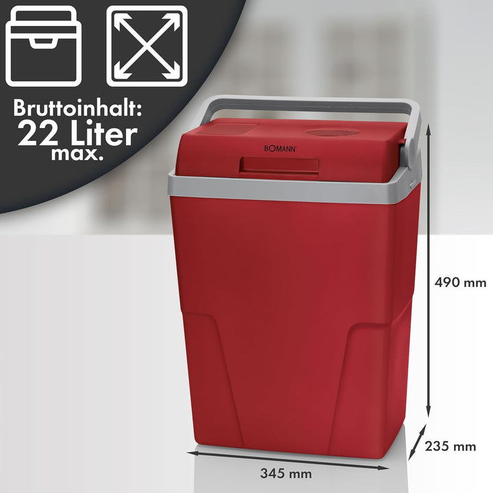 Bomann® Kühlbox | elektrische Kühlbox für Auto und Camping | Kühlbox mit 22L Fassungsvermögen | Kühl