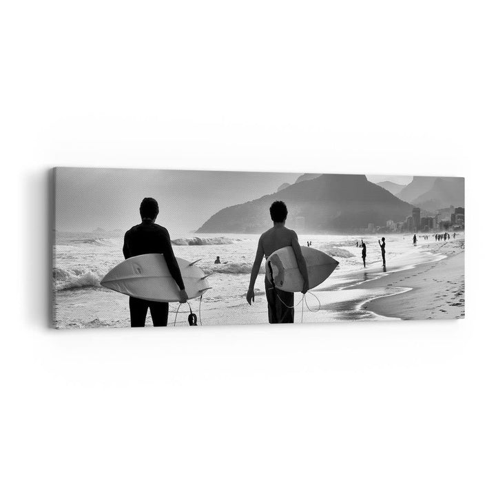 Panorama Bilder auf Leinwand Meer Welle Surfen Leinwandbild 90x30cm Wandbilder Dekoration Wohnzimmer