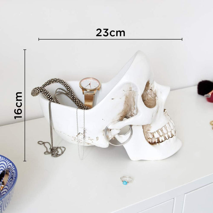 Suck UK Skull Tidy | Schale in Schädelform | Stiftehalter | Aufbewahrungsbehälter für Accessoires| S