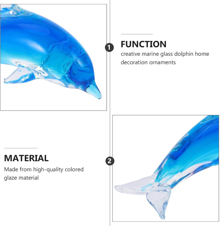 BESPORTBLE Glas Delfin Figur Ornamente Glas Meer Tier Kunst Glas Sammelfiguren Meer Ozean Matrose De