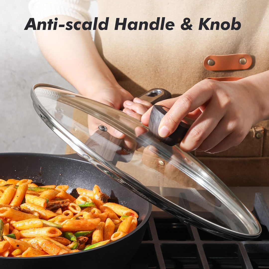 SENSARTE Antihaft Bratpfanne mit Deckel 28cm Antihaft-Eierpfanne Omelettpfanne, Gesunde Küche Kochen