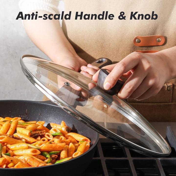 SENSARTE Antihaft Bratpfanne mit Deckel 28cm Antihaft-Eierpfanne Omelettpfanne, Gesunde Küche Kochen