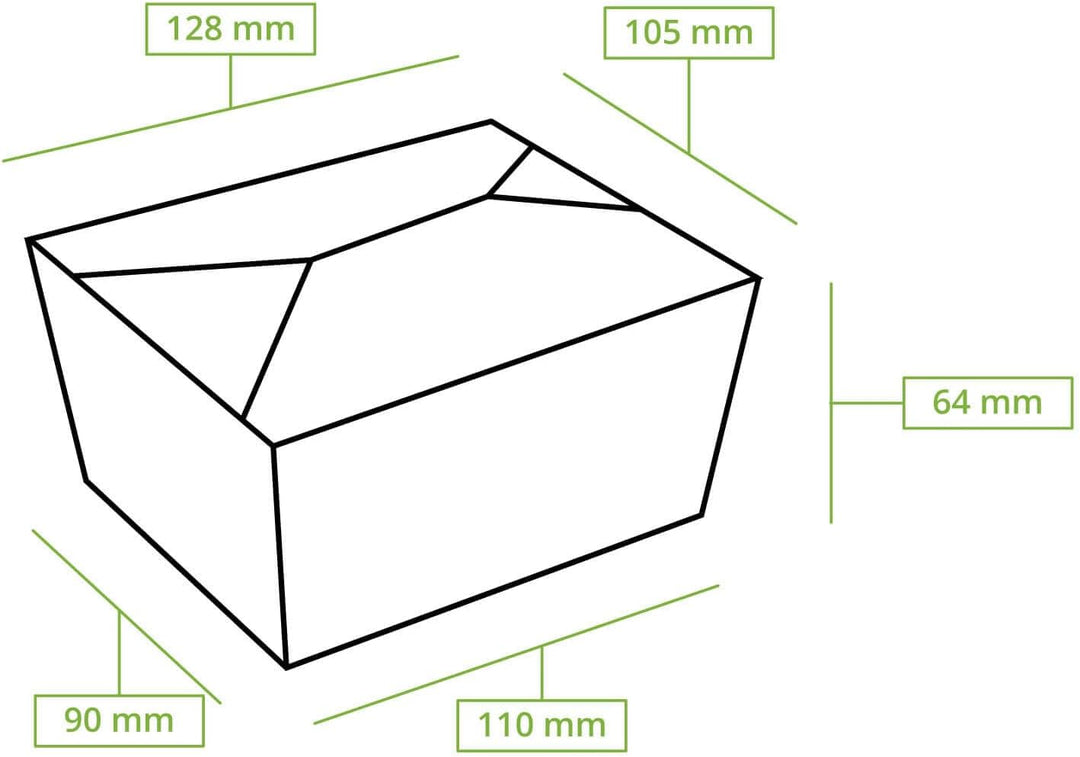 BIOZOYG Speise Box Take Away I Bio Speisebox mit Faltdeckel 600 ml I Pappschachtel rechteckig I brau