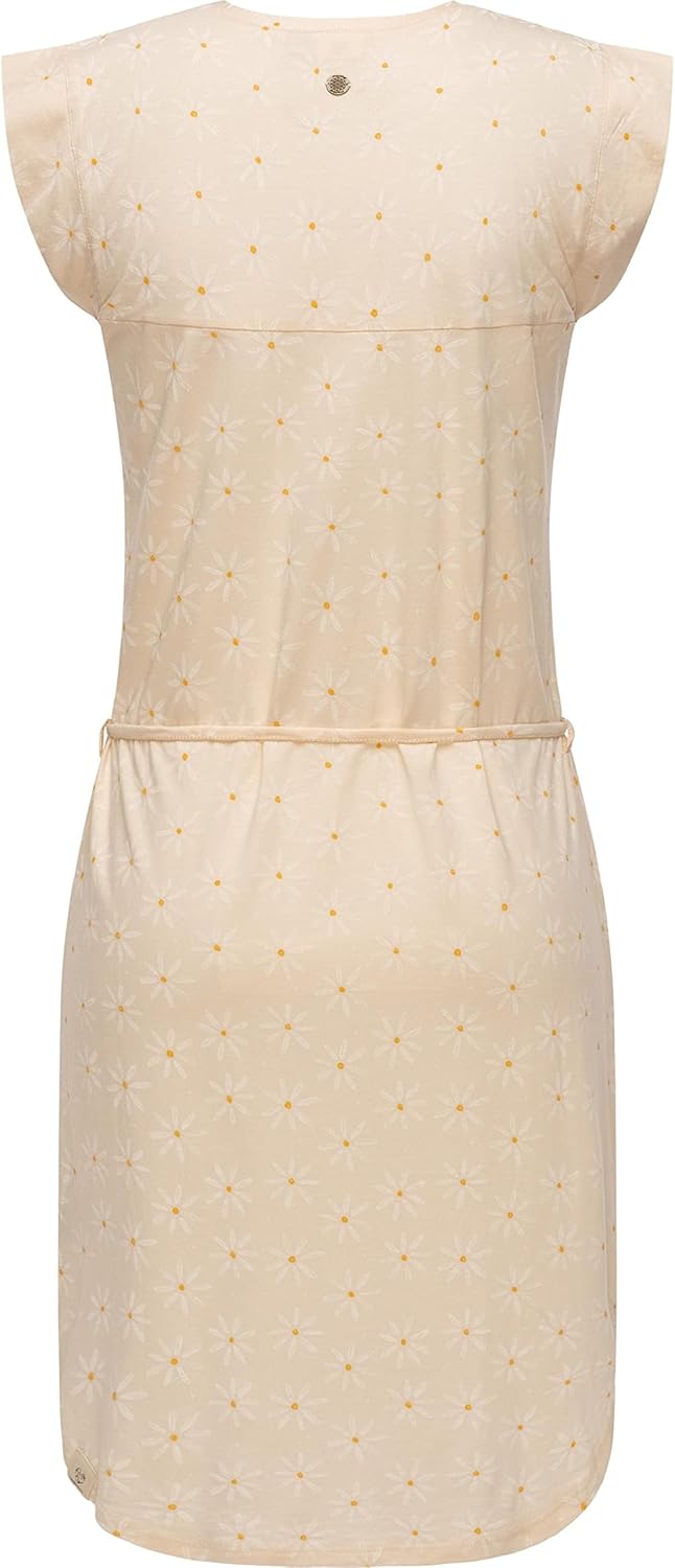 Ragwear Damen Kleid Midi Sommerkleid Zofka XS-XXL S Beige, S Beige