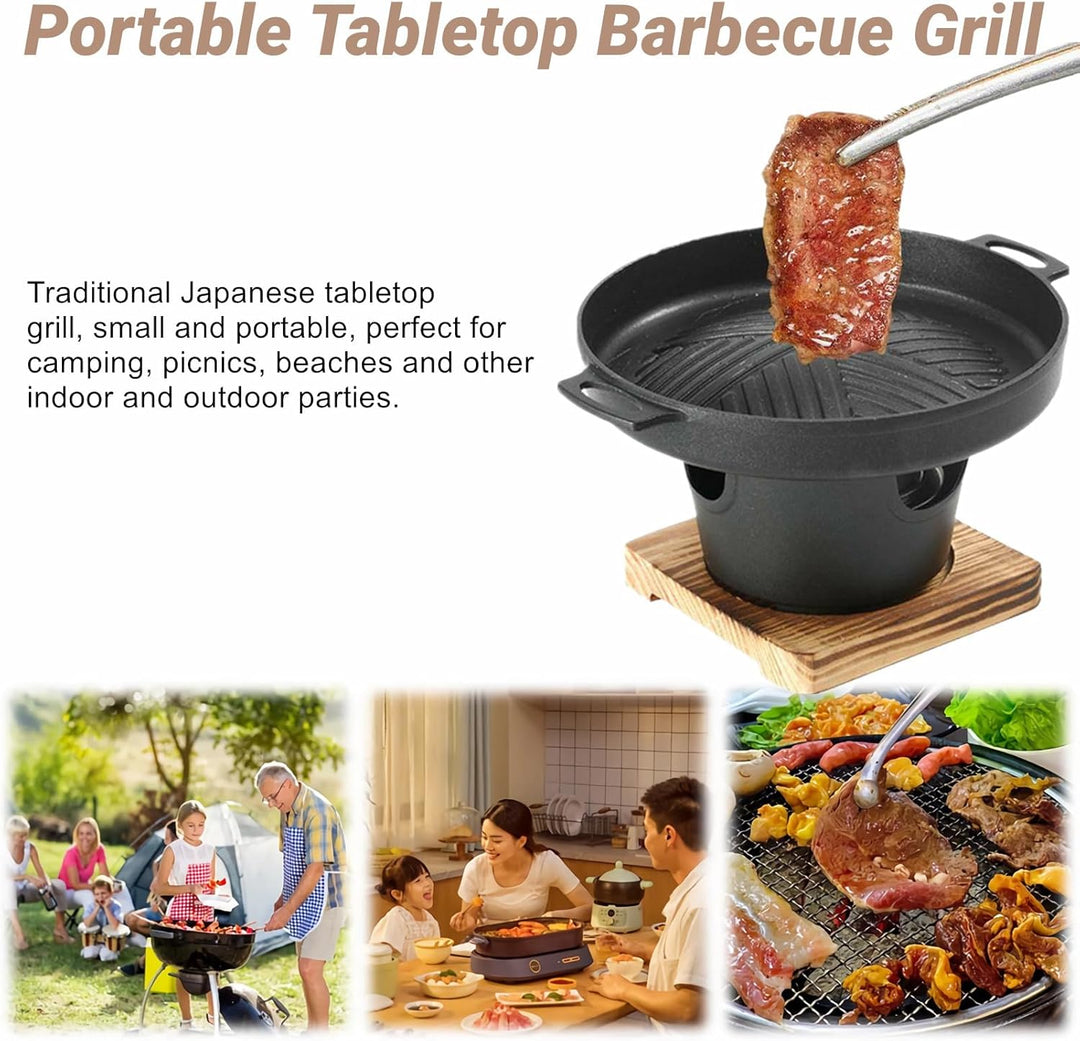 Mini-BBQ-Grill, Rauchfreier Japanischer Tischgrill für Den Innenbereich, Kleiner Grilltopf, Koreanis