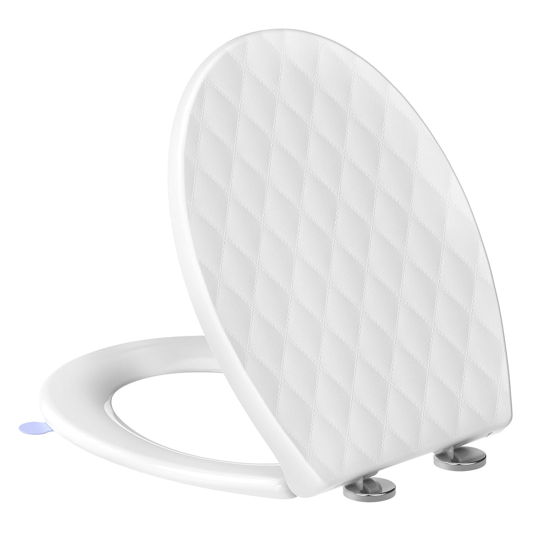 Toilettendeckel mit Absenkautomatik Oval, Weiss, WC Sitz mit Schnellverschluss - Einfach zu Reinigen