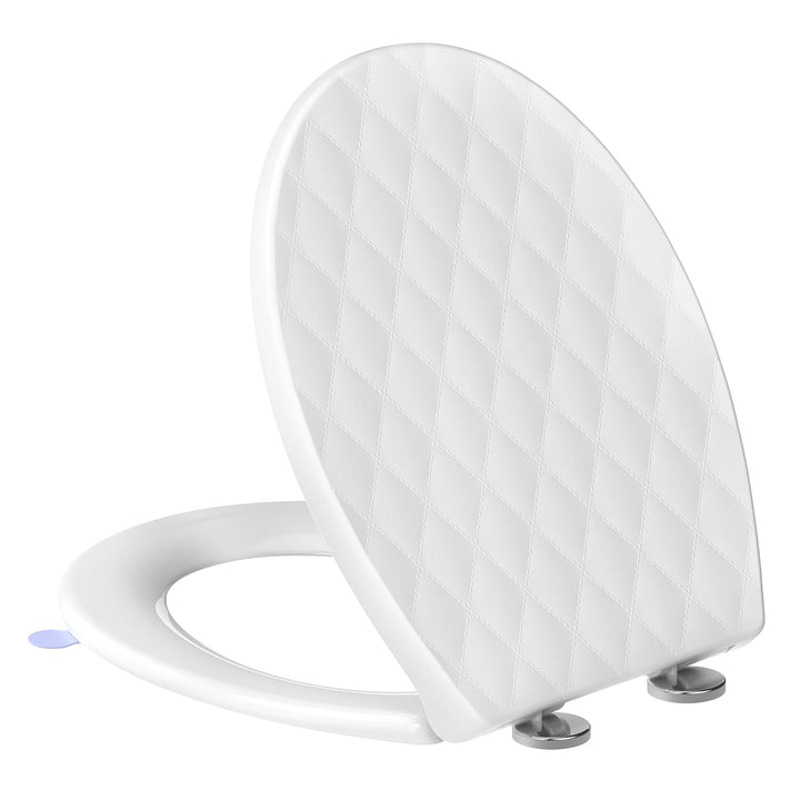 Toilettendeckel mit Absenkautomatik Oval, Weiss, WC Sitz mit Schnellverschluss - Einfach zu Reinigen