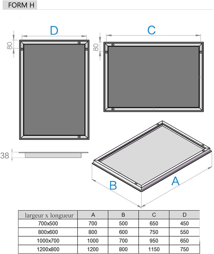MEESALISA LED Badspiegel 120x80 cm mit Beleuchtung Badezimmer Wandspiegel Antibeschlage Lichtspiegel
