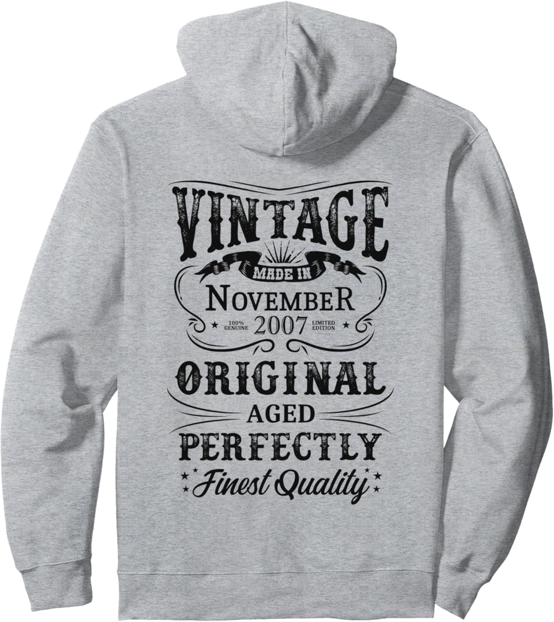 Jahrgang November 2007 Legendär Seit November 2007 Pullover Hoodie