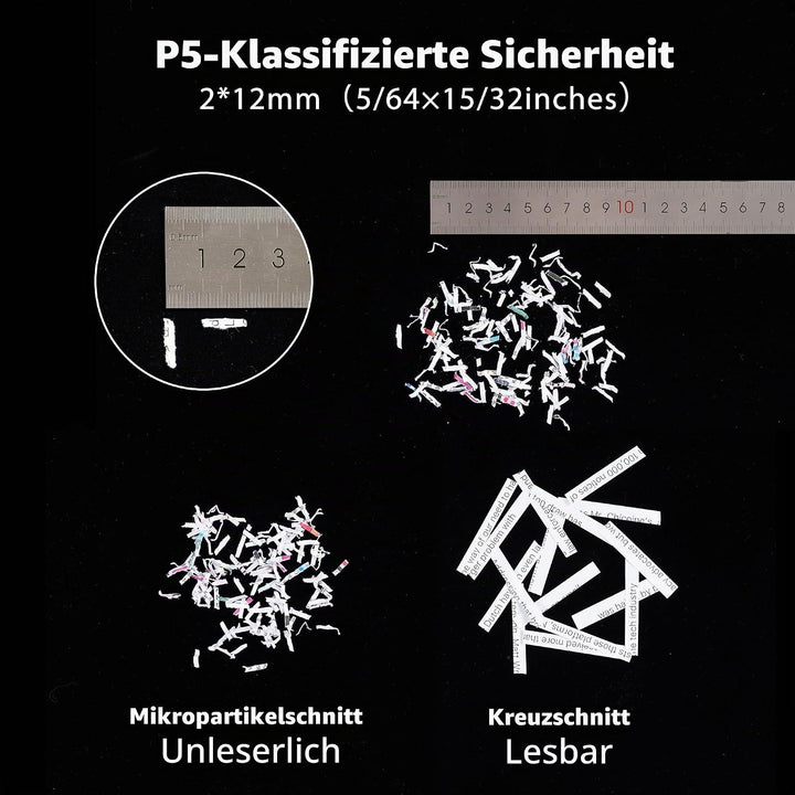 Aktenvernichter Papierschredder Paper Shredder: 400-Blatt Auto-Feed P5 Mikroschnitt Partikelschnitt
