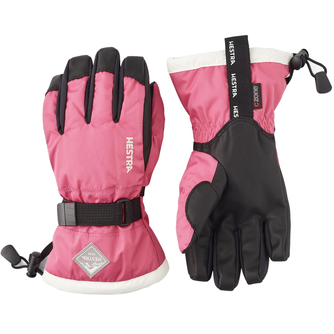 Hestra Wasserdichter Skihandschuh für Kinder, C-Zone für kaltes Wetter Fuchsia / Elfenbein 5, Fuchsi