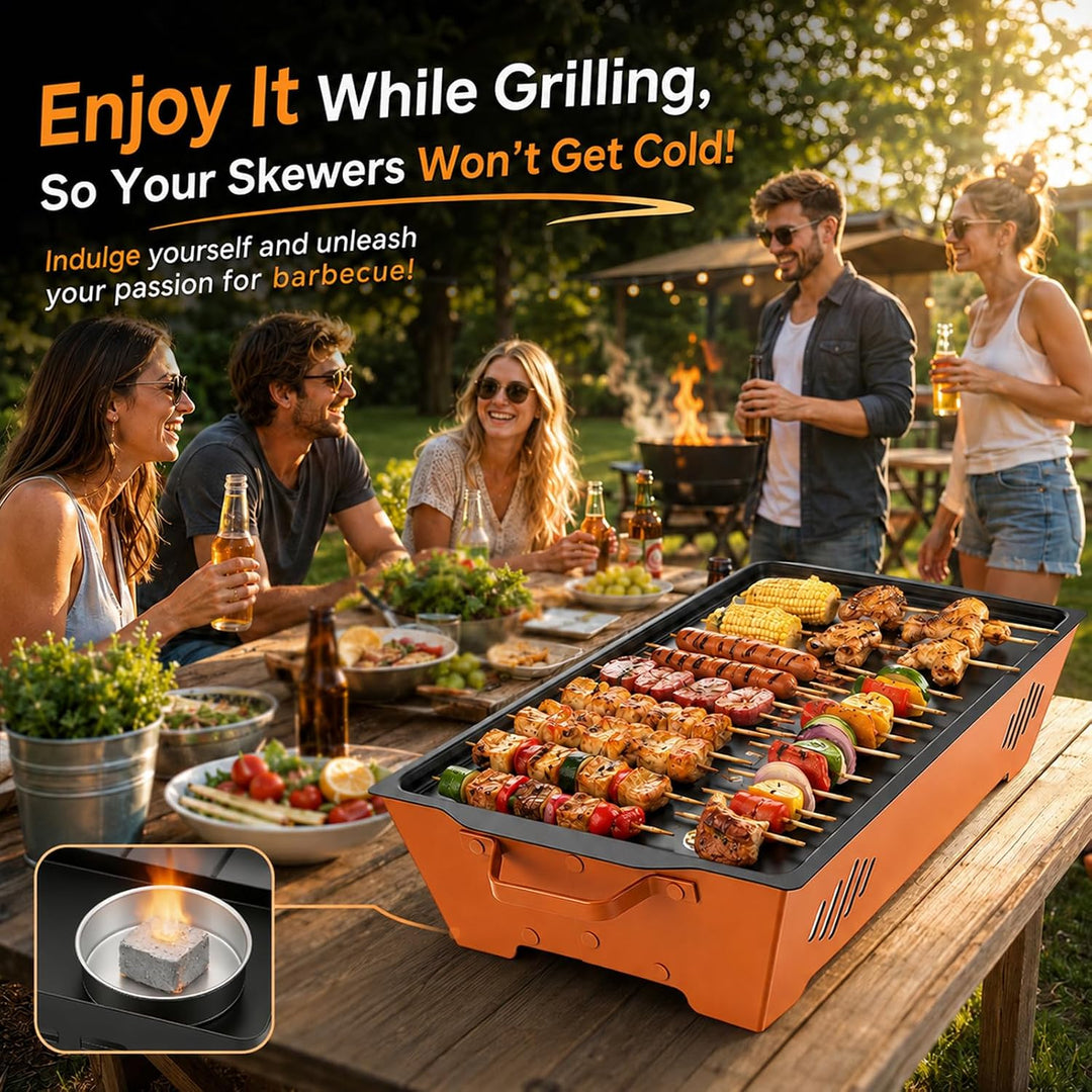 BBQ Warmhalteplatte, Warmhaltebehälter für Essen &amp; Grillgut, Grill Heizplatte aus Edelstahl mit Anti