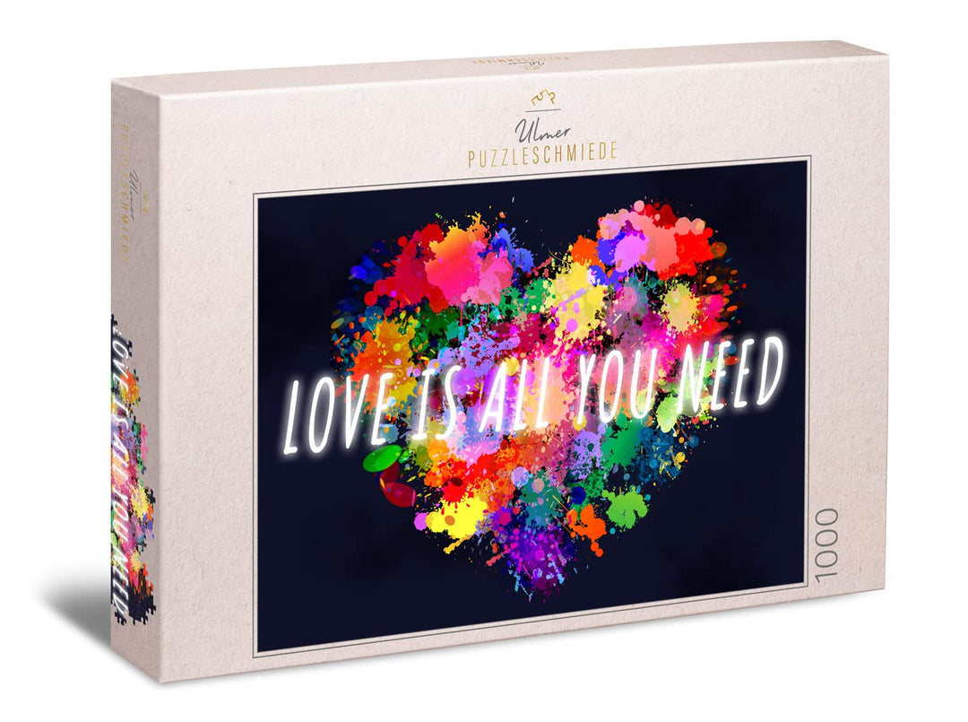 Ulmer Puzzleschmiede „Love is All You Need“ - Zeitgemässes Valentinstag-Puzzle mit 1000 Teilen - Bun