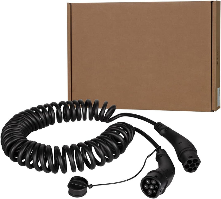 Harting EVC0112 - E-Auto-Ladekabel Typ 2, spiral, 3-phasig, 32 A, 22 kW, 5 m/ZERTIFIZIERTES KABEL, S