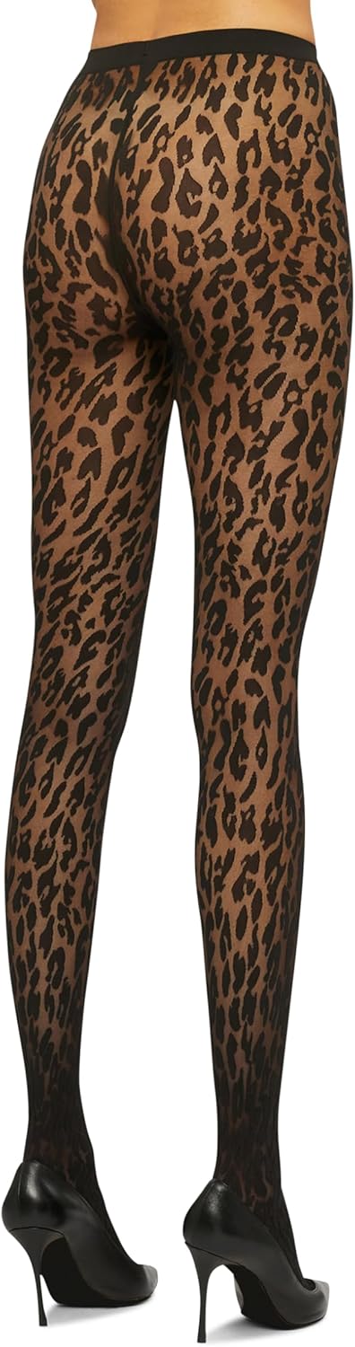 Wolford Damen Gemusterte Strumpfhose Josey Tights,20 DEN XS black/black, XS black/black