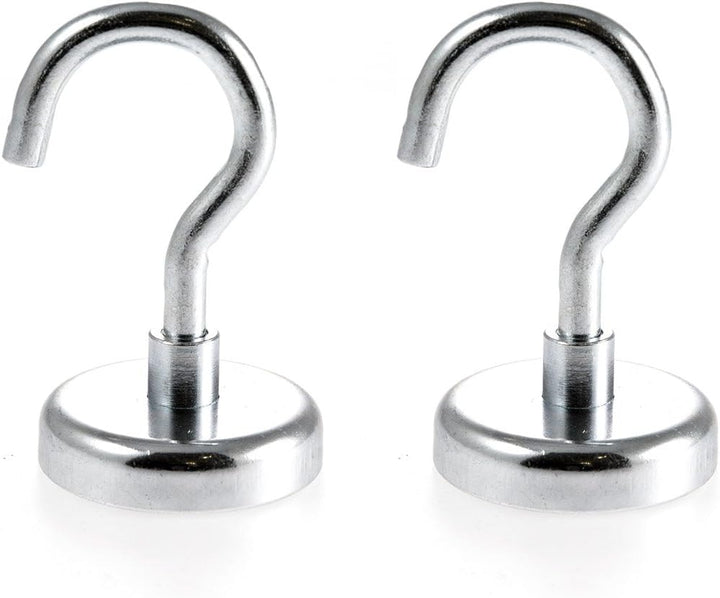 Magnetastico® | 2 Stück Neodym N35 Magnethaken 48 mm Ø | Haftkraft 81.0 Kilogramm | Wandhaken, Decke