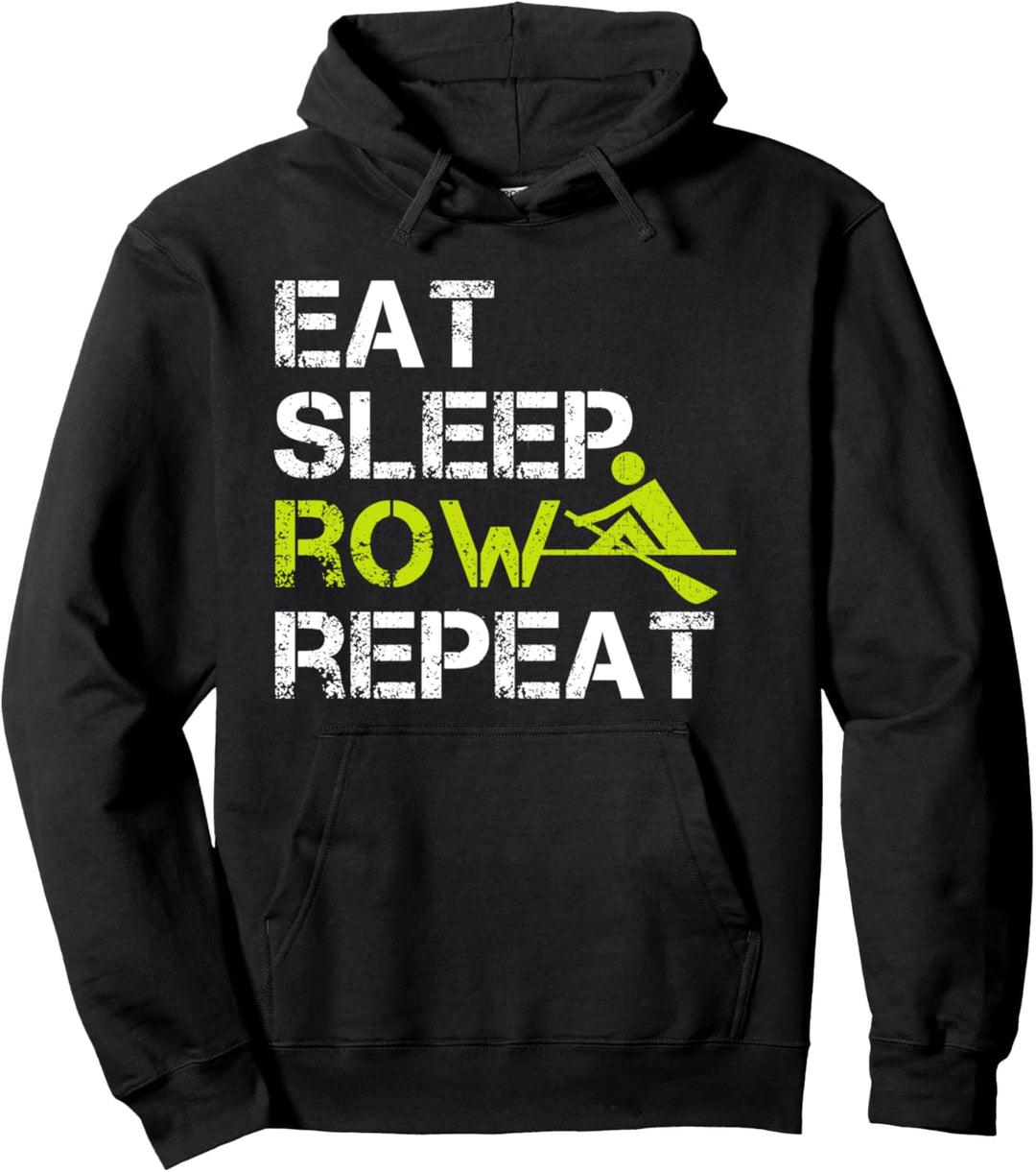 Eat Sleep Row Repeat Lustiges Rudern Pullover Hoodie
