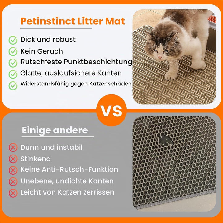 Katzenklo Matte, 75x55cm Grosser Doppelschichtiger Katzenklo Unterleger, wasserdichte Langlebige Ent