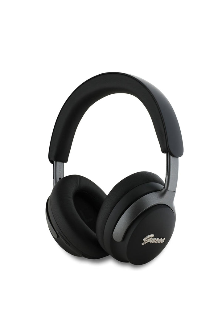 Guess Wireless Kopfhörer mit Studio Sound PU Leder Script Logo ANC/ENC (Schwarz), Schwarz