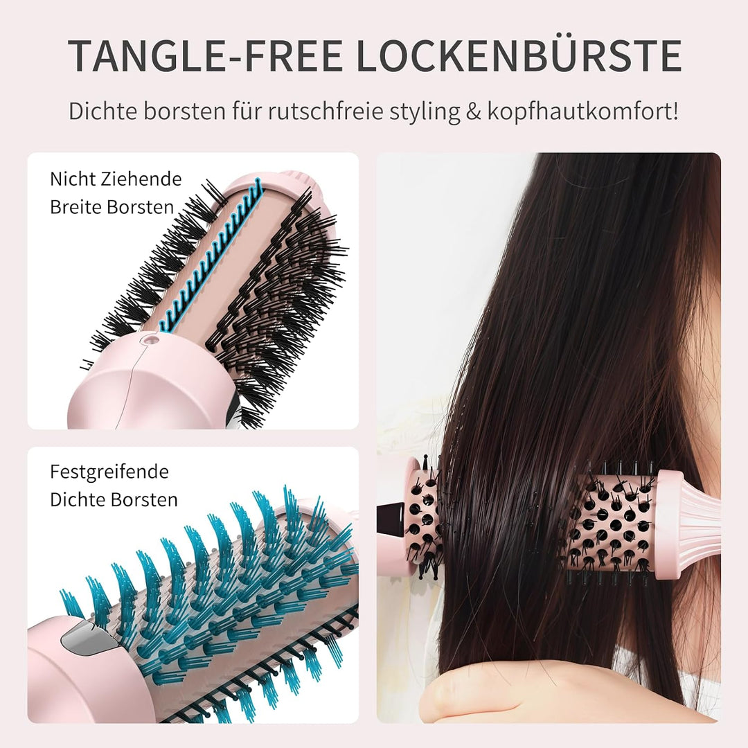 AISEELY Thermobürste 3-in-1, Thermal Brush 38mm Ionische Rundbürste Lockenbürste Styler,erhitzt für