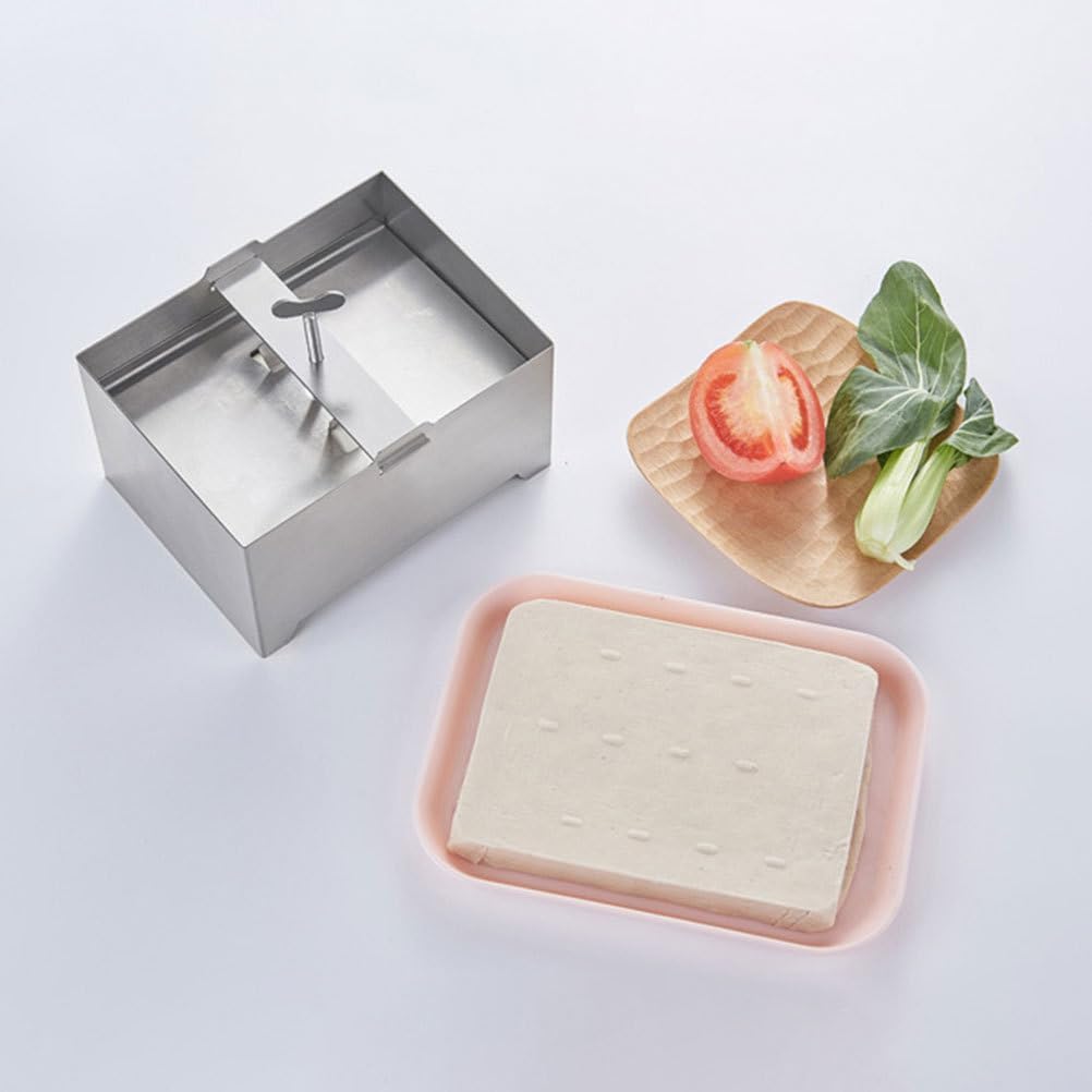 TOPBATHY Tofu-Pressform Aus 304 Edelstahl 16X12X9Cm – Handbetriebene Tofu-Form Zur Hausgemachten Her