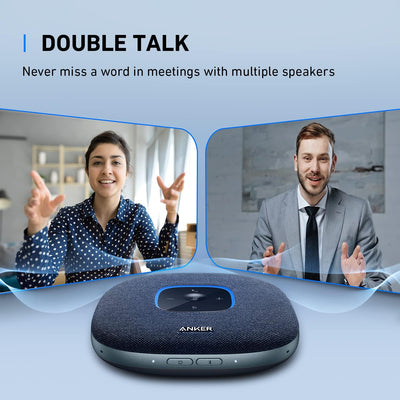 Anker PowerConf S3 Bluetooth Konferenzlautsprecher, 6 Mikrofone, smarte Tonaufnahme, 24 Std Akku, So