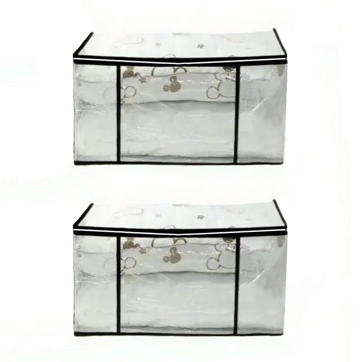 2 Pack Clear Moving Bags Clothing Storage Bag Heavy Duty Moving Totes Packing Bags Transparent Handl