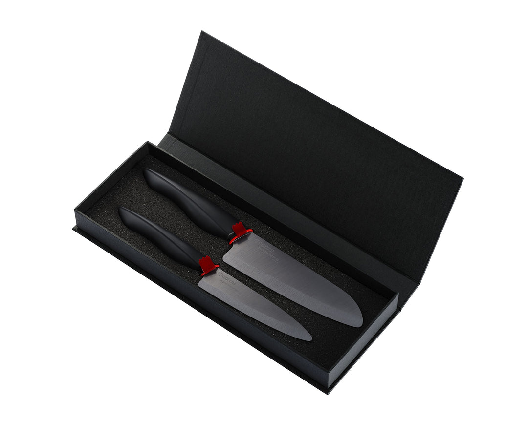 Kyocera ZK-2PC-BK SHIN Keramikmesser ZK-110BK-BK und ZK-160BK-BK Messer Geschenkset, Kunststoff Kera
