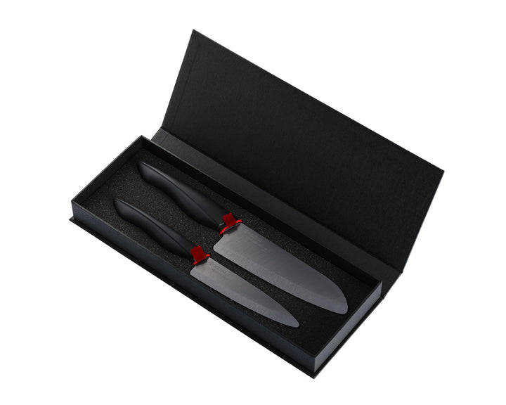 Kyocera ZK-2PC-BK SHIN Keramikmesser ZK-110BK-BK und ZK-160BK-BK Messer Geschenkset, Kunststoff Kera