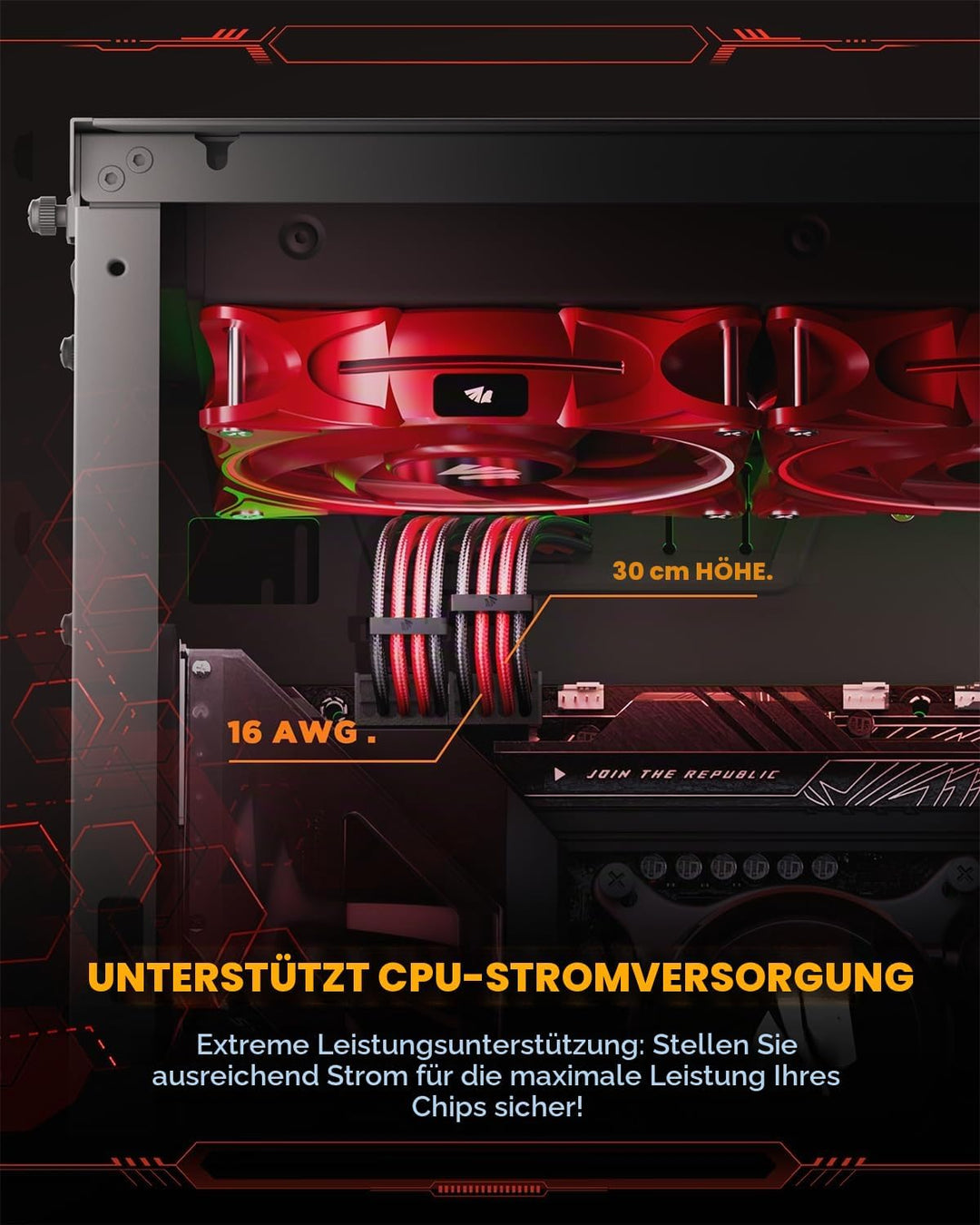 AsiaHorse Aktualisierung 16AWG Sleeved Cable Kit für PC/GPU/CPU, PSU Kabelverlängerung, PC Netzteil