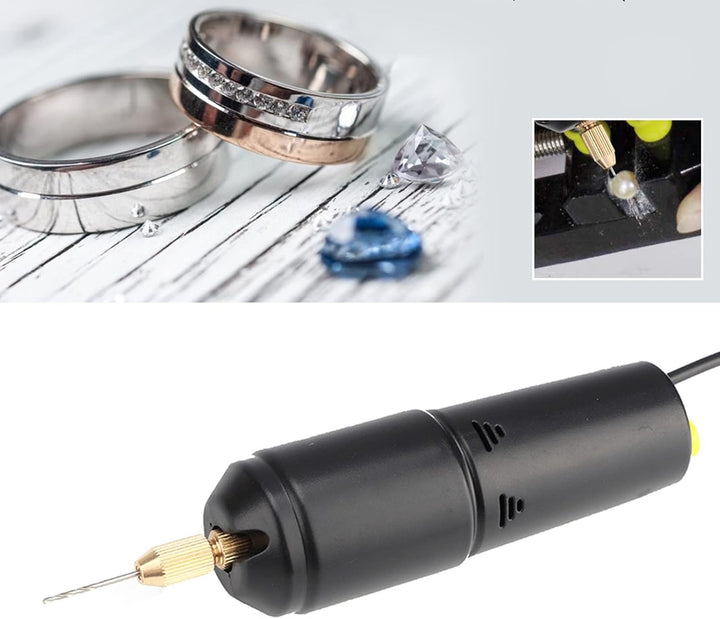 Elektrische Handbohrmaschine, Mini Bohrgerät tragbar USB DC 5V mit 3 Bits für Schmuckherstellung