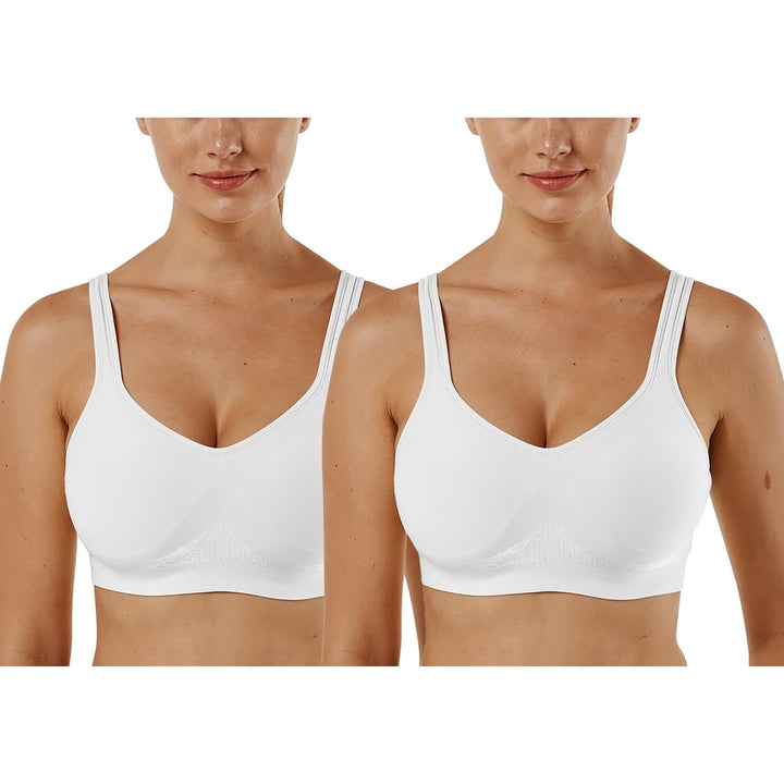 Vertvie Damen 1/2/3er Set Sport BH Einfarbig Ohne Bügel Bustier Klassische Bequem Stretch Bra Mittle