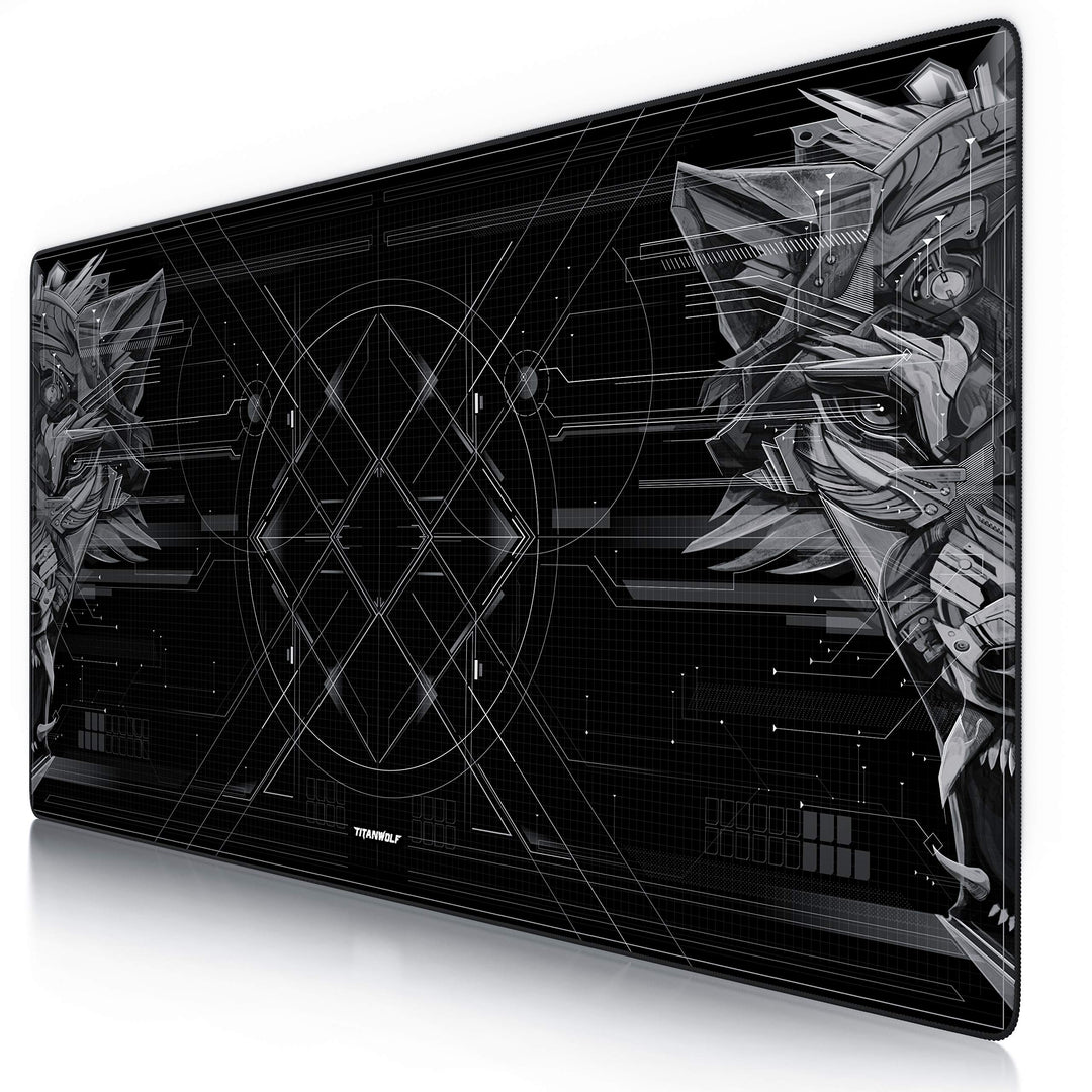 CSL - Übergrösse Mauspad Gaming Titanwolf 1200x600mm - XXXL Mousepad gross mit Motiv - Tischunterlag