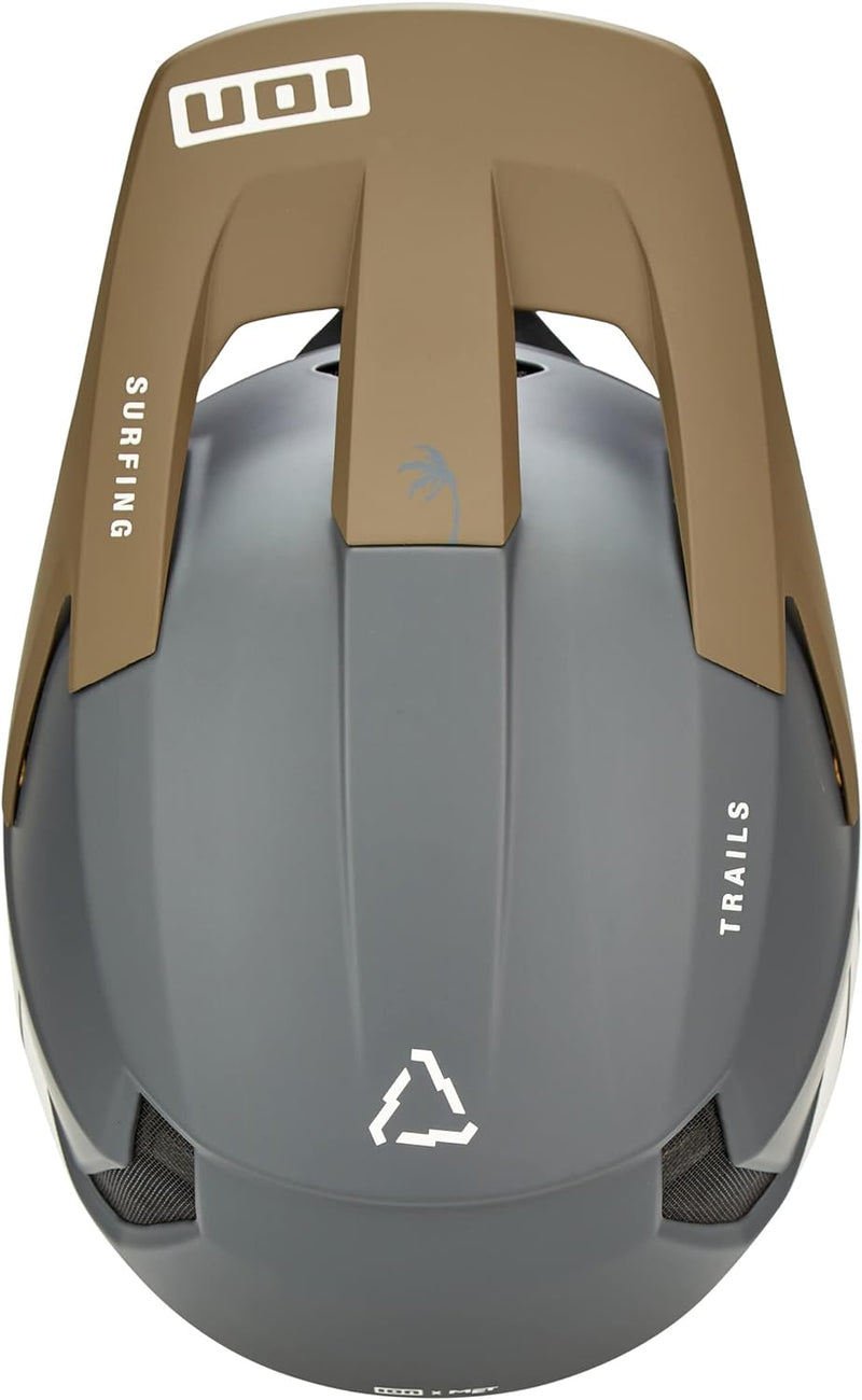 Ion Scrub Amp DH Fahrrad Helm grau/weiss/grün 2024 Grau M (56-58cm), Grau M (56-58cm)