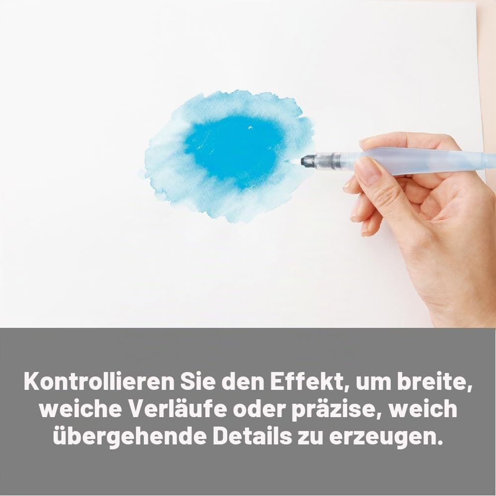 Pentel Aquash Brush FRH, Set mit 3 Pinseln für Wasserbehälter mit feinen, mittelgrossen und grossen