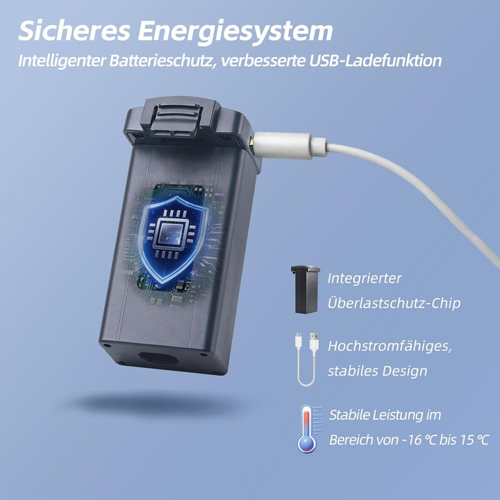 3‑Achsen‑Gimbal GPS Drohne mit Kamera 4K, 90 Min Flugzeit (3 Akkus), 1000 m Steuerungsreichweite, Au