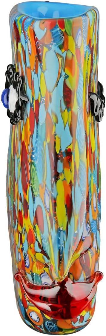 GILDE GLAS art Design Vase Froozen - Gesicht Face - durchgefärbtes Glas - mundgeblasen - Höhe 30 cm