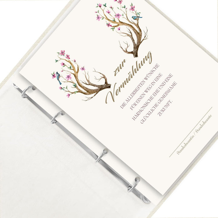 Stammbuch der Familie personalisiert Chifre beige A4 ca. 24 x 31 cm Familienstammbuch Stammbücher Hi