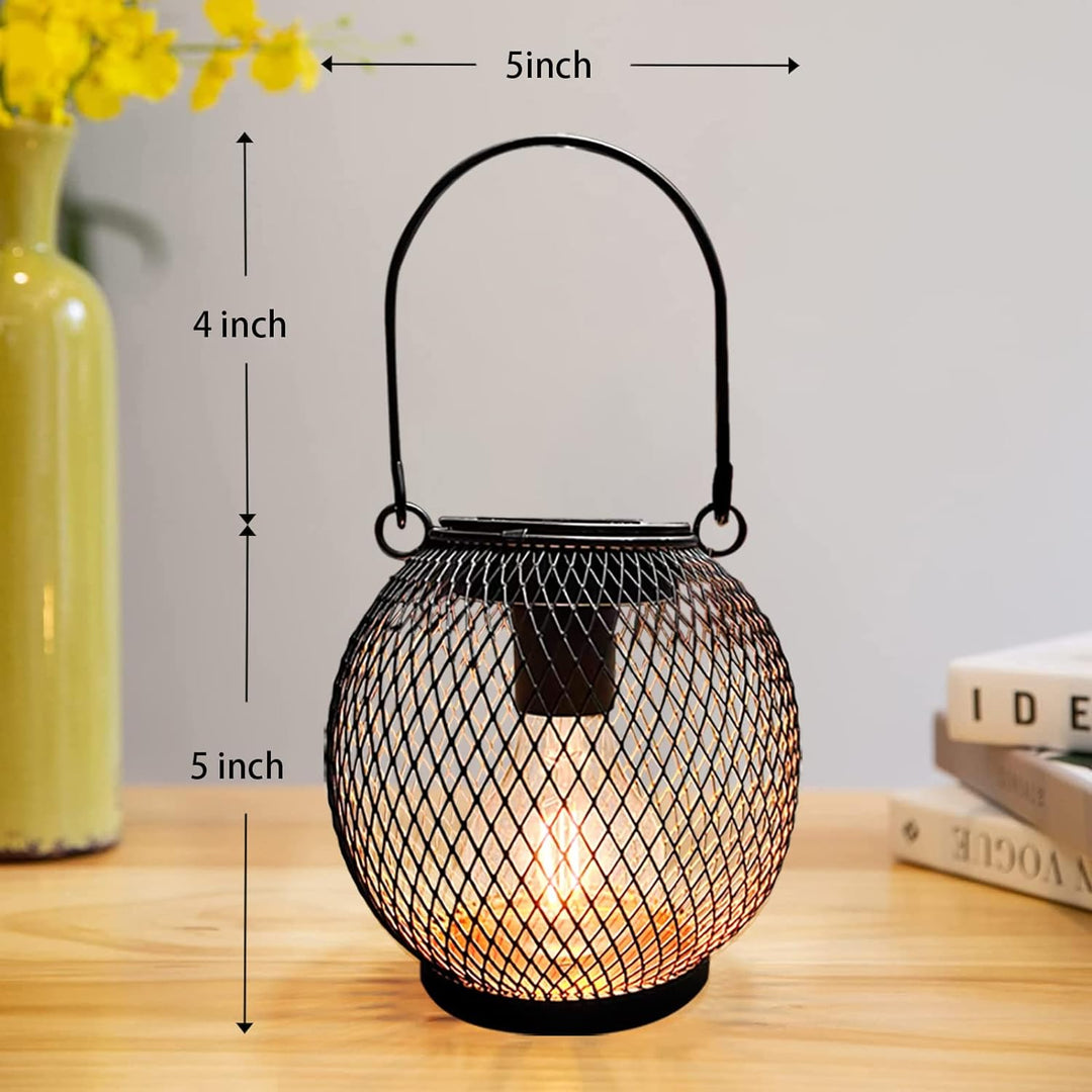 pearlstar Solarlampen für aussen Garten 2er Set Schwarz metall Wasserdichte Solar Leuchten Hänge Gar
