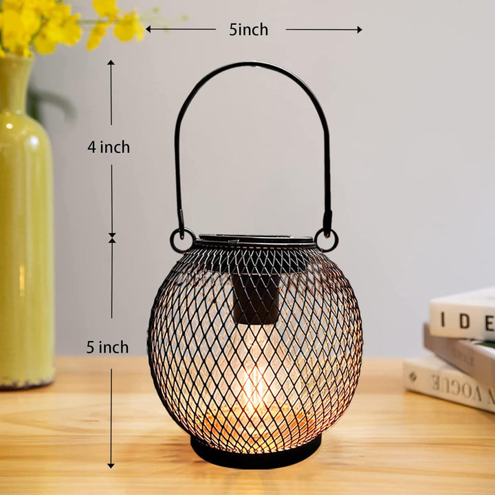 pearlstar Solarlampen für aussen Garten 2er Set Schwarz metall Wasserdichte Solar Leuchten Hänge Gar