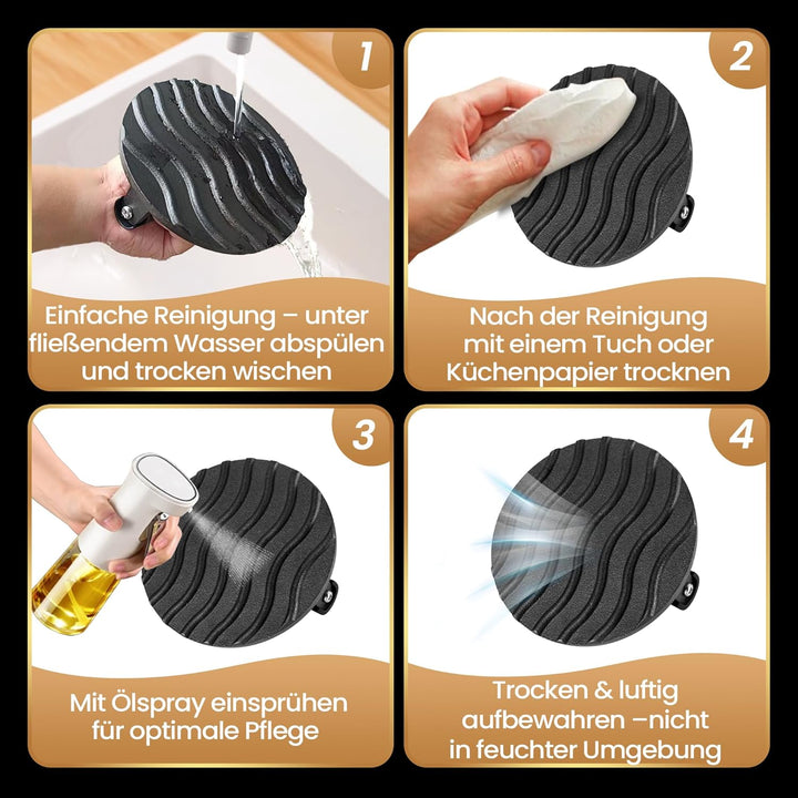 Burgerpresse Gusseisen antihaft | Grosser Burger Smasher (Ø15cm) mit hitzeabweisendem Griff | Fleisc