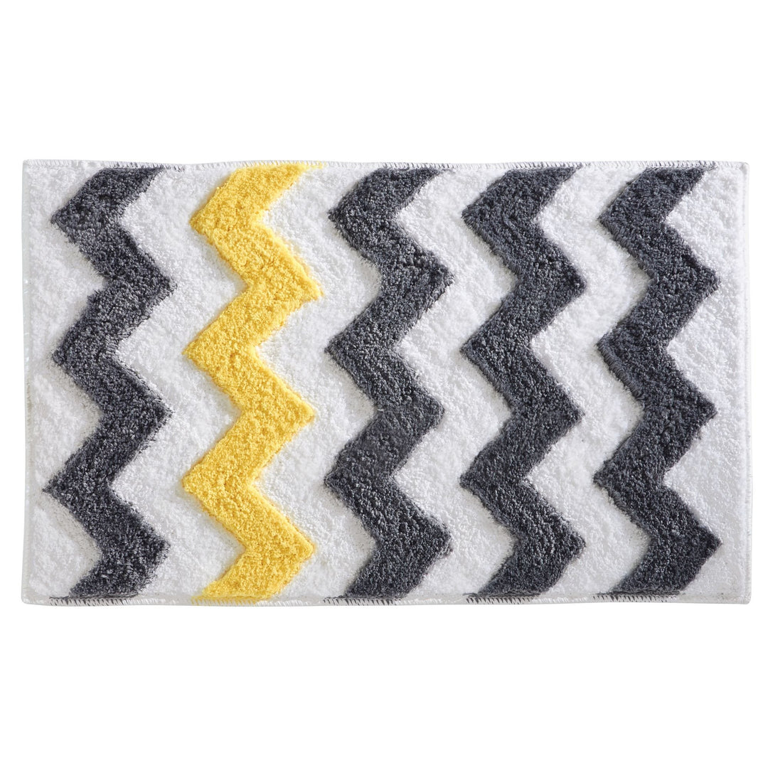 iDesign Chevron Duschvorleger, rutschfeste und schnelltrocknende Badmatte aus Microfaser-Polyester m