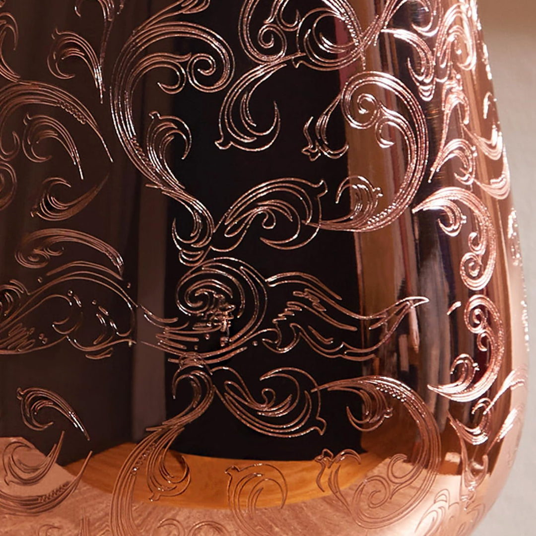 SKY FISH Stiellose Weingläser aus Edelstahl, Geätzte Edelstahl-Gläser, 4 Stück Gin Gläser, 500ml, Ha