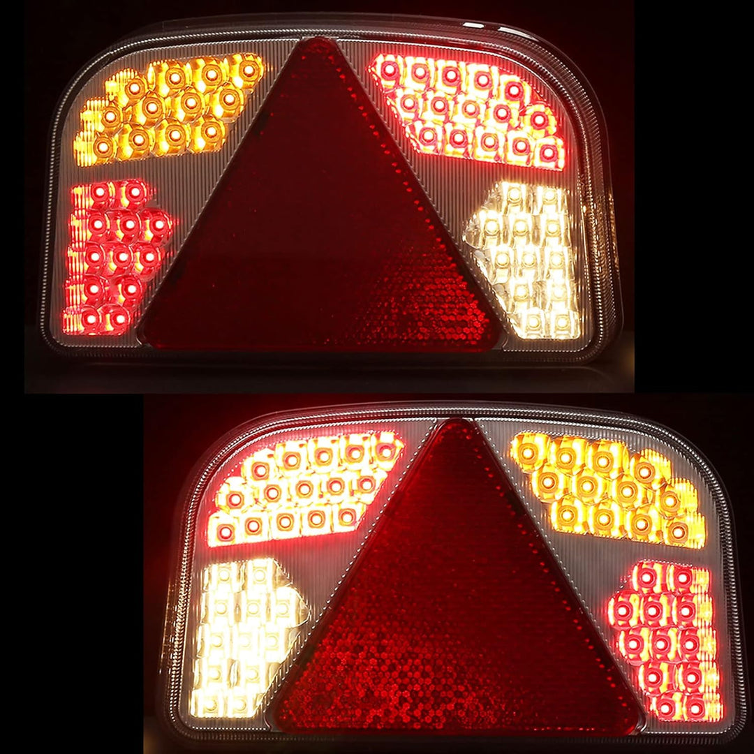 DARKGUARD Rückleuchten Satz für Anhänger Led 12/24V, 7Funktion 2pcs Rücklicht Anhänger mit E Prüfzei