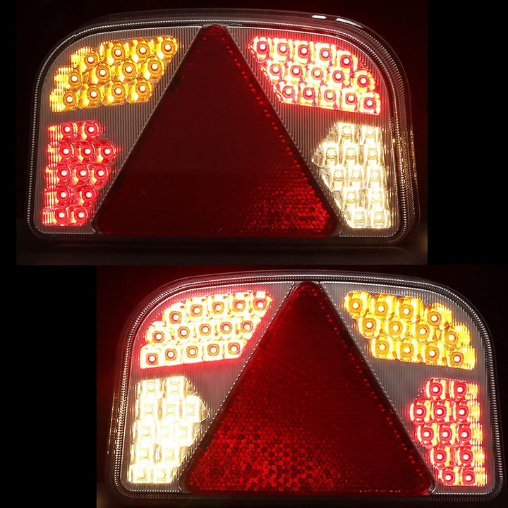 DARKGUARD Rückleuchten Satz für Anhänger Led 12/24V, 7Funktion 2pcs Rücklicht Anhänger mit E Prüfzei