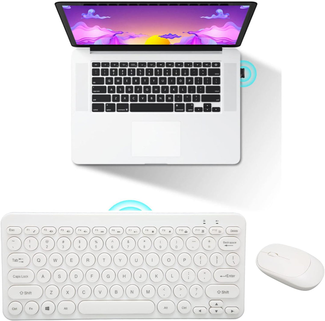 ciciglow Kabellose Tastatur- und Maus-Kombination, 2,4 GHz Kabellose Ergonomische Tastatur-Maus 78 T