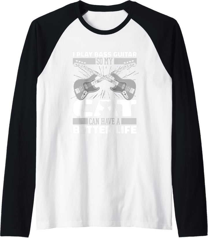 Bass Gitarre Katze Bassist Bassspieler Bassgitarrist Basser Raglan